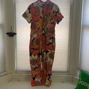 Farm Rio soft jumpsuit in fun print, never worn.